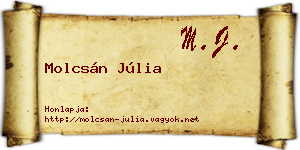 Molcsán Júlia névjegykártya
